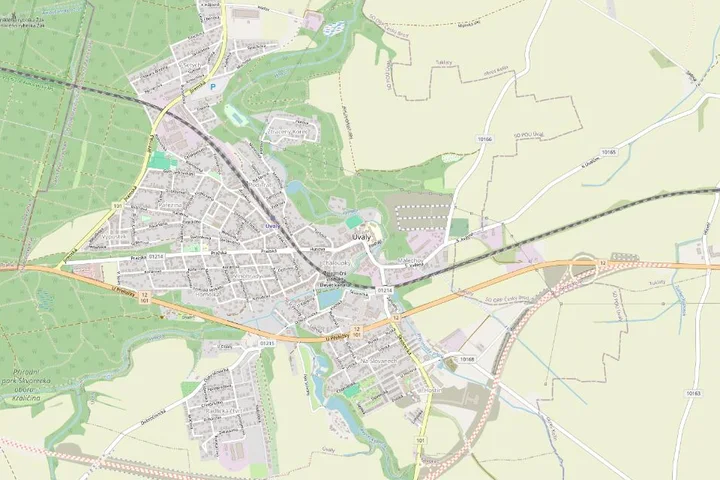 Mapa Úval u Prahy – oblast, kde Úvalská stavební buduje optickou síť